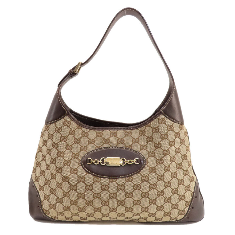 Gucci GG One Shoulder Hobo Bag Canvas Leather - Picture 11 of 11